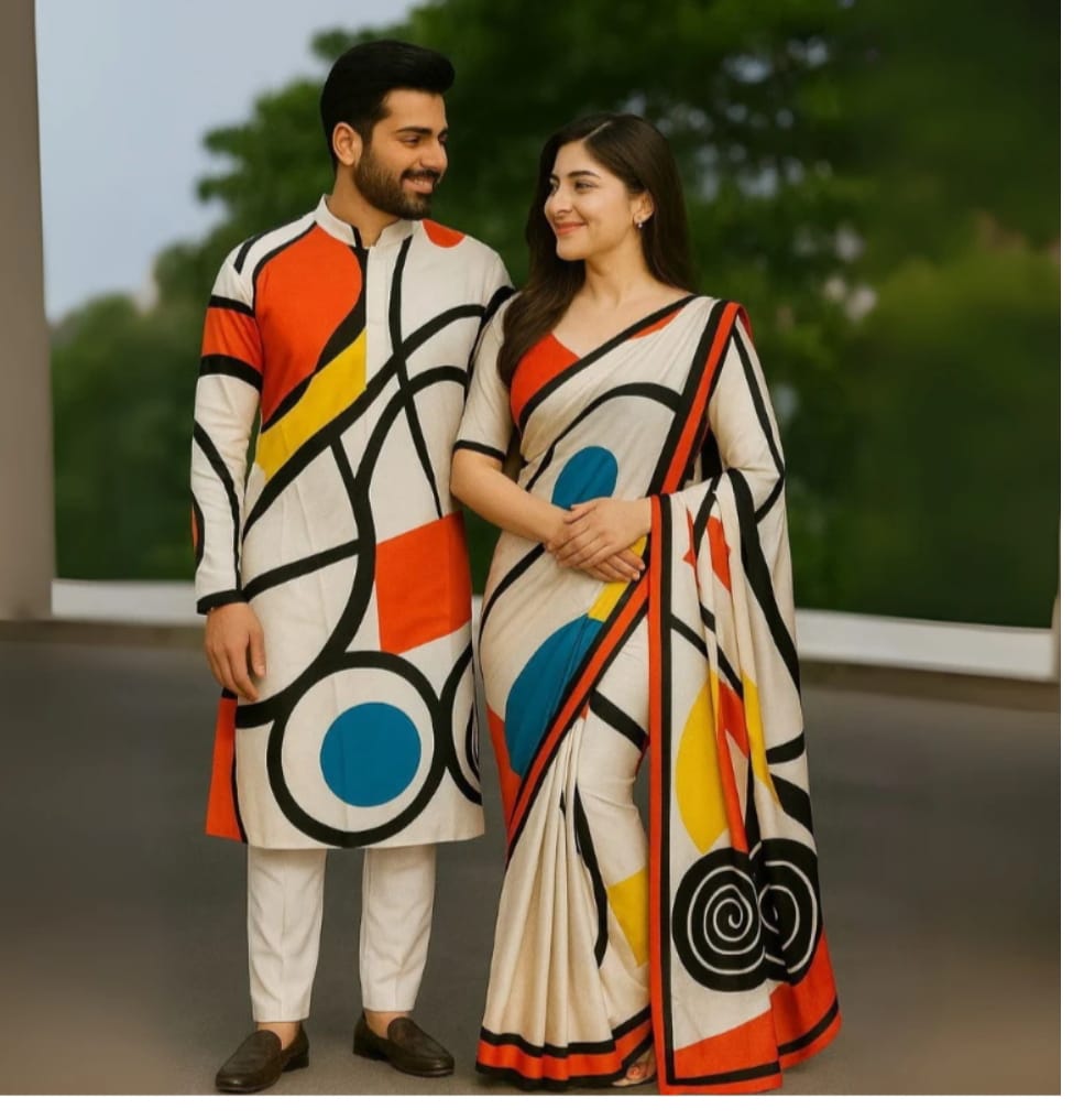 Eid Special Couple Sharee Panjabi Combo